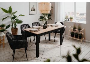 Jídelní stůl BUD dub artisan/černá, 140x80 cm
