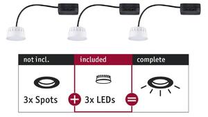 P 92472 LED Modul vestavné svítidlo Choose Coin 3ks sada kruhové 50mm Coin 3x6W 230V 2700K satén - PAULMANN