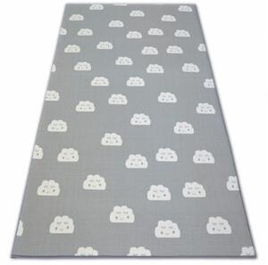 Dětský protiskluzový koberec CLOUDS šedý