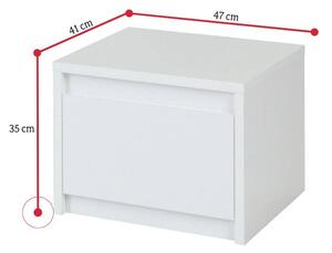 Noční stolek TANIA, 47x35x41, bílá
