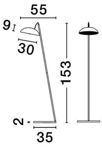 Designová stojací lampa Flute černá