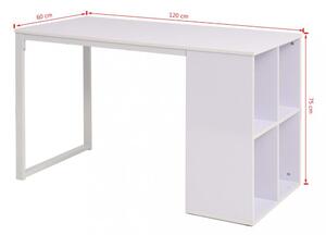 Psací stůl s regálem 120x60 cm Dekorhome Bílá / dub