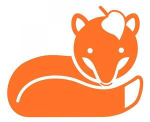 Pieris design Liška s lístečkem - podzimní samolepka na okno oranžová