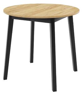 Jídelní stůl DIONE S | Ø 90 cm | rozkládací | černé dřevěné nohy | VÝBĚR DEKORU DESKY