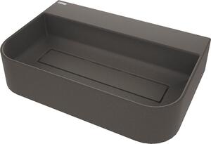 Deante Arnika, granitové umyvadlo na desku 605x405x135 mm, antracitová, DEA-CQA_TU6S