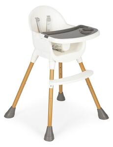 Dětská jídelní židlička na krmení v bílé barvě