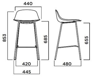 Infiniti designové barové židle Pure Loop Mini Steel (výška 85 cm)