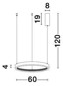 LED lustr Preston 60 černé – Černá