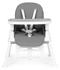 Dětská židlička na krmení 3v1 skládací ECOTOYS GRAY