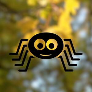 Pavouček - podzimní samolepka na okno žlutá