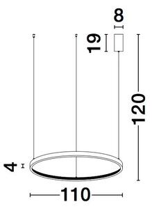 LED lustr Preston 40 černé – Černá