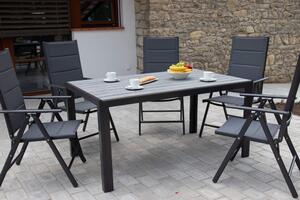 Home Garden Zahradní set Ibiza se 6 židlemi a stolem 150 cm, antracit/šedý