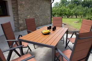 Home Garden Zahradní set Ibiza se 6 židlemi a stolem 150 cm, antracit/hnědý