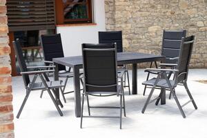 Home Garden Zahradní set Ibiza se 6 židlemi a stolem 150 cm, antracit/černý