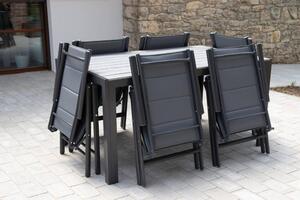 Primažidle.cz Zahradní set Ibiza se 6 židlemi a stolem 150 cm, antracit/šedý