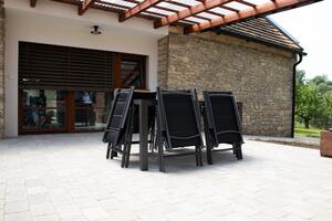 Primažidle.cz Zahradní set Ibiza se 6 židlemi a stolem 150 cm, antracit/černý