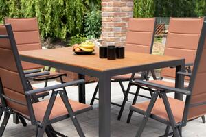 Home Garden Zahradní set Ibiza se 6 židlemi a stolem 150 cm, antracit/hnědý