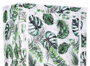 ViaDomo Via Domo - Látková šatní skříň Arno Monstera - bílá/zelená - 57x172x29 cm