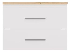 TP Living Závěsná skříňka pod umyvadlo s deskou NEL 2S 60 cm bílá/dub Artisan