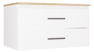 TP Living Závěsná skříňka pod umyvadlo s deskou NEL 2S 80 cm bílá/dub Artisan