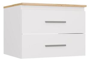 TP Living Závěsná skříňka pod umyvadlo s deskou NEL 2S 60 cm bílá/dub Artisan