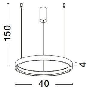 LED lustr Perrine 40 černé – Černá