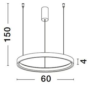 LED lustr Perrine 60 stříbrná – Šedá