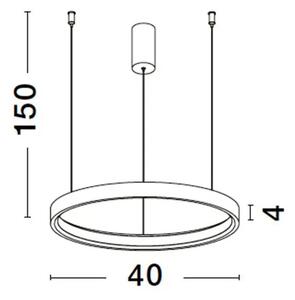 LED lustr Perrine 40 bílé – Bílá