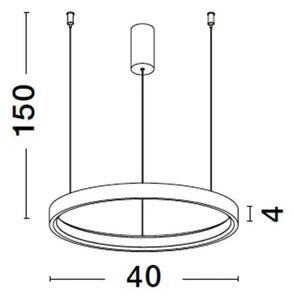 LED lustr Perrine 40 zlaté – Zlatá