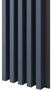 Akustický panel, podklad MDF deska, široká lamela, tmavá námořnická modrá, 30x275 cm
