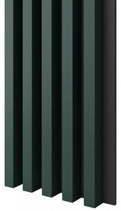 Akustický panel, podklad MDF deska, široká lamela, tmavě zelená, 30x275 cm