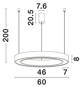 LED lustr Morbido 60 bílé s dálkovým ovládáním – Bílá