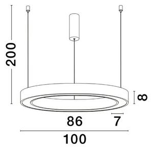 LED lustr Morbido 100 zlaté s dálkovým ovládáním – Zlatá