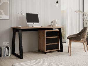 ADRK PC stůl s kontejnerem IWO I ART-B, dub artisan/černá