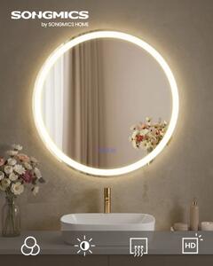 SONGMICS Dotykové nástěnné zrcadlo s LED osvětlením Bivo 61 cm bílé