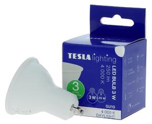 TESLA lighting Tesla - LED žárovka GU10, 2,9W, 230V, 250lm, 25 000h, 4000K denní bílá, 100st