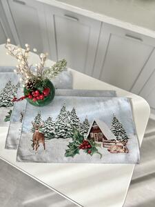 Dům Vánoc Gobelínový vánoční ubrus s motivem Zimní krajina Velikost: 33x53 cm