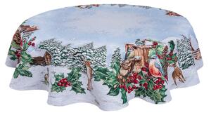 Dům Vánoc Gobelínový vánoční ubrus s motivem Zimní krajina Velikost: kulatý 140 cm