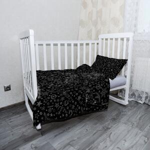 Sablio Dětské povlečení do postýlky Vánoce na černé - 120x90 / 40x60