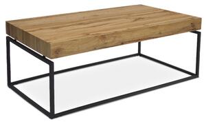 Konferenční stolek TARAN — 110x60x43 cm, divoký dub, černý kov