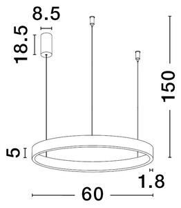 LED lustr Elowen 60 bílé – Bílá