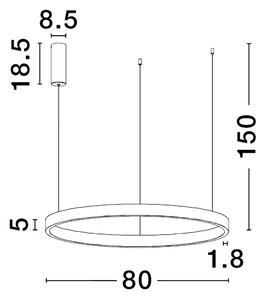 LED lustr Elowen 80 zlaté – Zlatá