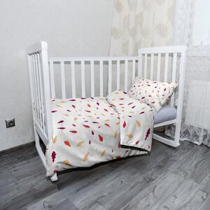 Sablio Dětské povlečení do postýlky Barevné podzimní listí - 120x90 / 40x60