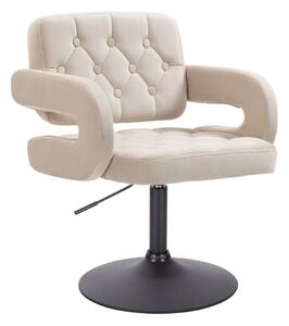 LuxuryForm DESIGN Židle ADRIA VELUR na černém talíři - krémová