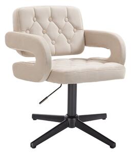 LuxuryForm DESIGN Židle ADRIA VELUR na černém kříži - krémová