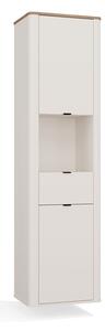 TP Living Vysoká závěsná koupelnová skříňka Cordoba 2D1S 48 cm kašmír/dub Castello