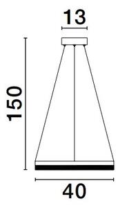 LED lustr Adria 40 zlaté – Zlatá