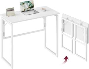 SONGMICS Skládací kancelářský stůl Vasagle Bura 80 cm bílý