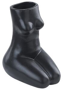 Váza na květiny PYRGOS 22 cm Keramika Černá