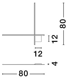 Designové nástěnné svítidlo Cross 80 zlatá
